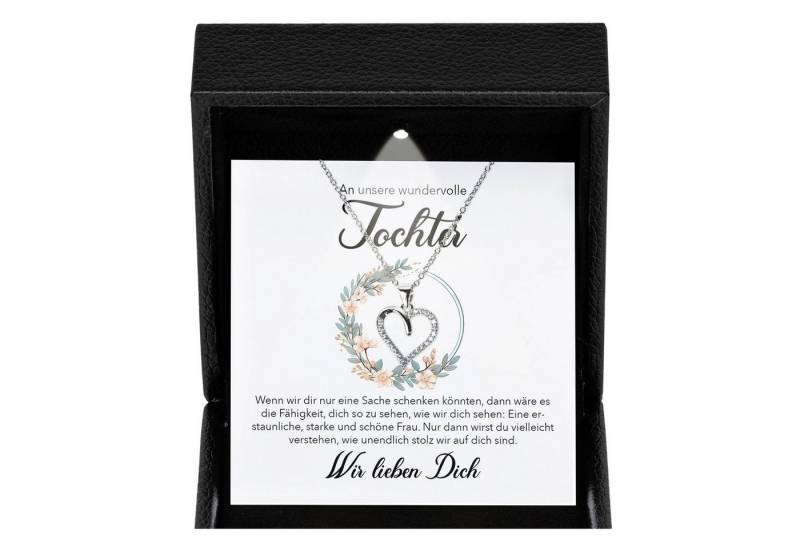 22Feels Schmuckset Unsere Tochter Geschenk Mädchen Frauen Schmuck Halskette Abitur (Geschenkset), Silber 925/000, Geschenkset Made In Germany, Premium Licht Etui von 22Feels