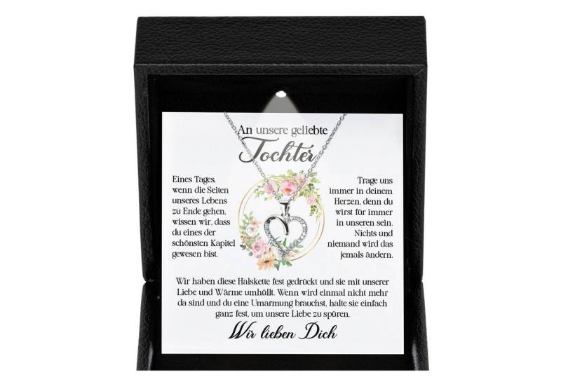 22Feels Schmuckset Unsere Tochter Geschenk Mädchen Frauen Schmuck Halskette Abitur (Geschenkset), Silber 925/000, Geschenkset Made In Germany, Premium Licht Etui von 22Feels