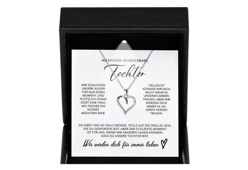 22Feels Schmuckset Unsere Tochter Geschenk Mädchen Frauen Schmuck Halskette Abitur (Geschenkset), Silber 925/000, Geschenkset Made In Germany, Premium Licht Etui von 22Feels
