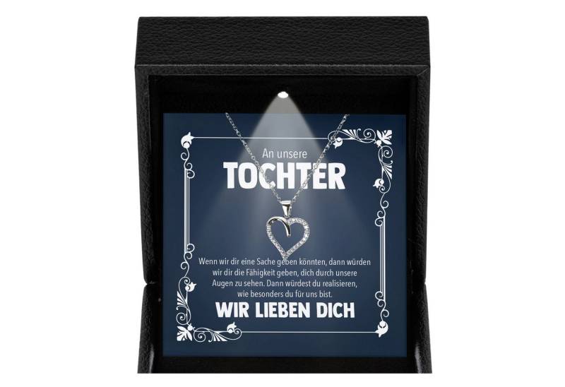 22Feels Schmuckset Unsere Tochter Geschenk Mädchen Frauen Schmuck Halskette Abitur (Geschenkset), Silber 925/000, Geschenkset Made In Germany, Premium Licht Etui von 22Feels
