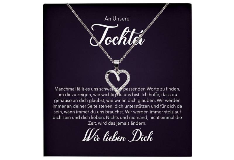 22Feels Schmuckset Unsere Tochter Geschenk Mädchen Frauen Schmuck Halskette Abitur (inkl. Geschenktasche, Karte, Poliertuch, Beutel), Echt-Silber 925/000, Karte Made In Germany von 22Feels
