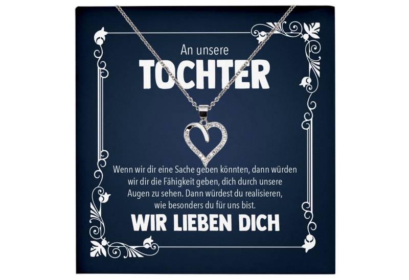 22Feels Schmuckset Unsere Tochter Geschenk Mädchen Frauen Schmuck Halskette Abitur (inkl. Geschenktasche, Karte, Poliertuch, Beutel), Echt-Silber 925/000, Karte Made In Germany von 22Feels