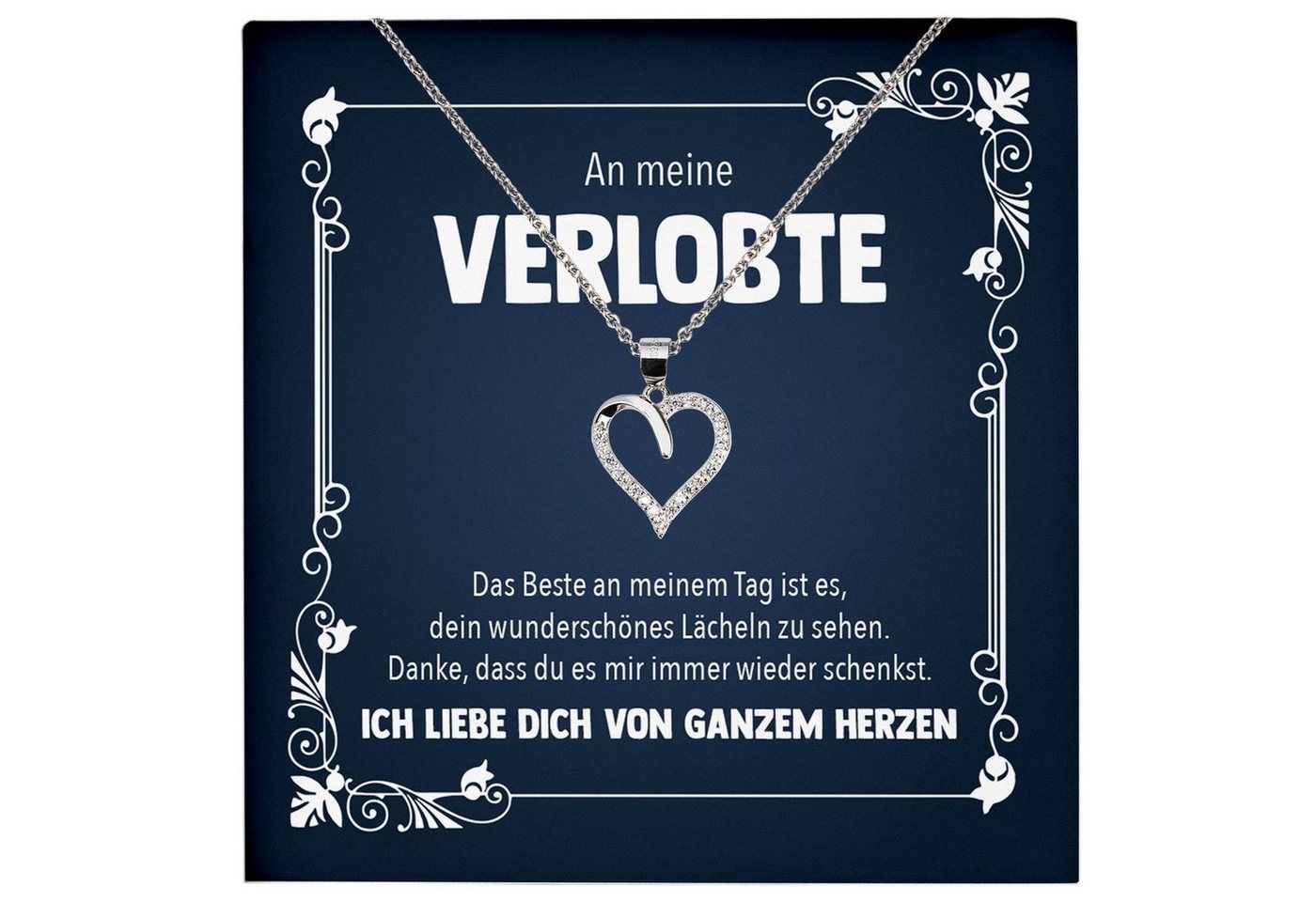 22Feels Schmuckset Verlobung Geschenk Frauen Schmuck Verlobte Halskette Valentinstag Herz, Echt-Silber 925/000, Karte Made In Germany von 22Feels