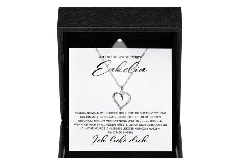 22Feels Schmuckset Wunderbare Enkelin Geschenk Mädchen Frauen Halskette Herz Collier (Geschenkset), Silber 925/000, Geschenkset Made In Germany, Premium Licht Etui von 22Feels
