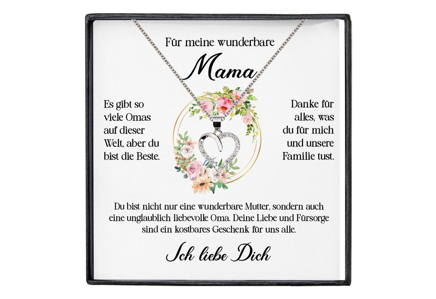 22Feels Schmuckset Wunderbare Mama Geschenk Kette Muttertag Frauen Schmuck Geburtstag (inkl. Geschenktasche, Karte, Poliertuch, Beutel), Echt-Silber 925/000, Karte Made In Germany von 22Feels
