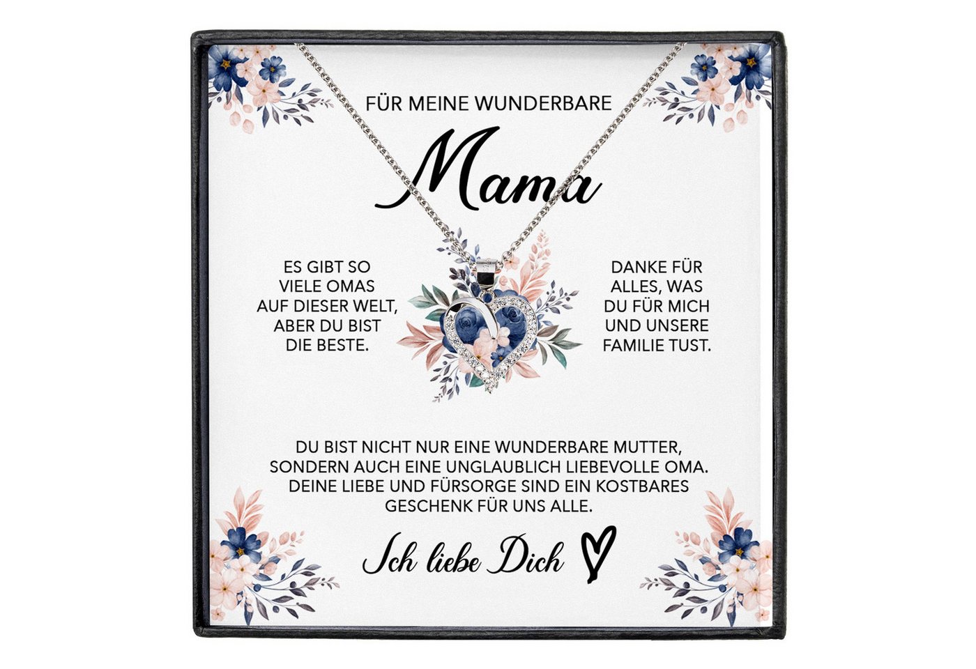 22Feels Schmuckset Wunderbare Mama Geschenk Kette Muttertag Frauen Schmuck Geburtstag (inkl. Geschenktasche, Karte, Poliertuch, Beutel), Echt-Silber 925/000, Karte Made In Germany von 22Feels