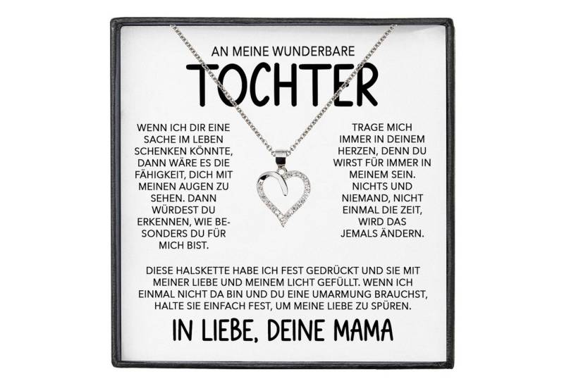 22Feels Schmuckset Wunderbare Tochter Geschenk v. Mama Mädchen Frauen Schmuck Halskette (inkl. Geschenktasche, Karte, Poliertuch, Beutel), Echt-Silber 925/000, Karte Made In Germany von 22Feels