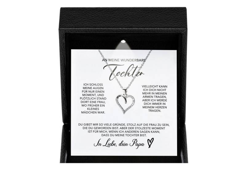 22Feels Schmuckset Wunderbare Tochter Geschenk v. Papa Mädchen Frauen Schmuck Halskette (Geschenkset), Silber 925/000, Geschenkset Made In Germany, Premium Licht Etui von 22Feels