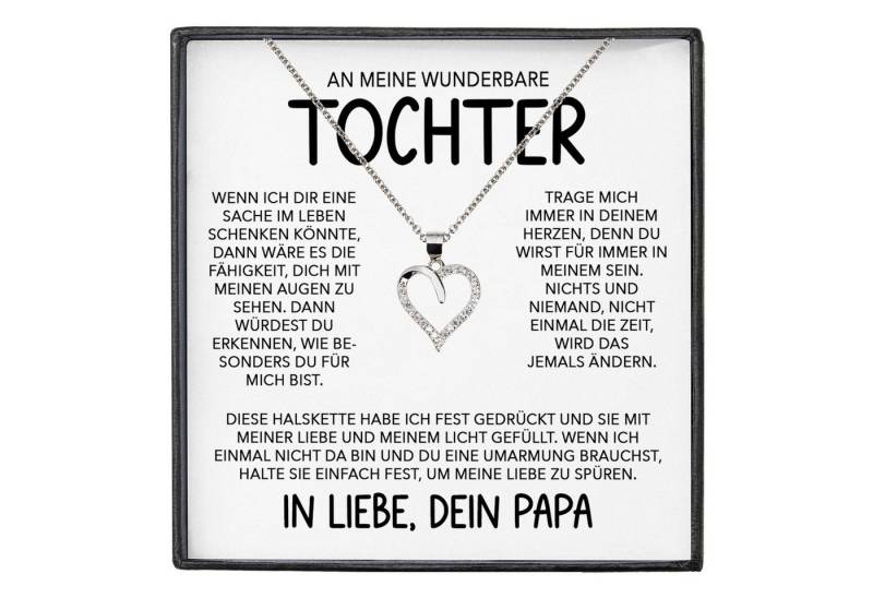 22Feels Schmuckset Wunderbare Tochter Geschenk v. Papa Mädchen Frauen Schmuck Halskette (inkl. Geschenktasche, Karte, Poliertuch, Beutel), Echt-Silber 925/000, Karte Made In Germany von 22Feels