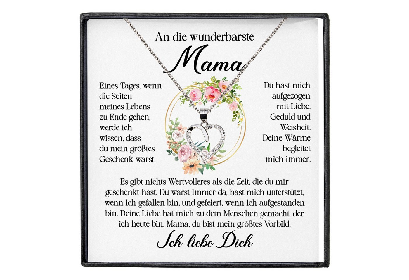 22Feels Schmuckset Wunderbarste Mama Geschenk Kette Muttertag Frauen Schmuck Geburtstag (inkl. Geschenktasche, Karte, Poliertuch, Beutel), Echt-Silber 925/000, Karte Made In Germany von 22Feels