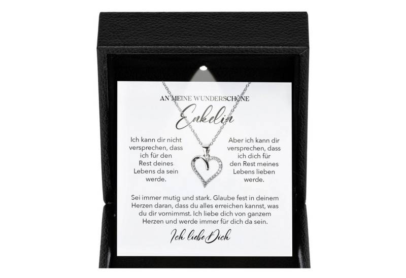 22Feels Schmuckset Wunderschöne Enkelin Geschenk Mädchen Frauen Halskette Herz Collier (Geschenkset), Silber 925/000, Geschenkset Made In Germany, Premium Licht Etui von 22Feels