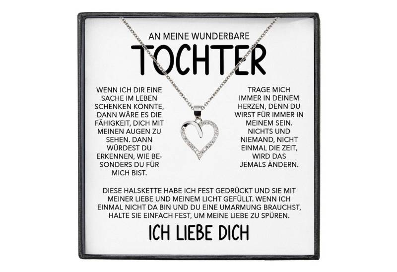 22Feels Schmuckset Wundervolle Tochter Geschenk Mädchen Frauen Schmuck Halskette Herz Abi (inkl. Geschenktasche, Karte, Poliertuch, Beutel), Echt-Silber 925/000, Karte Made In Germany von 22Feels