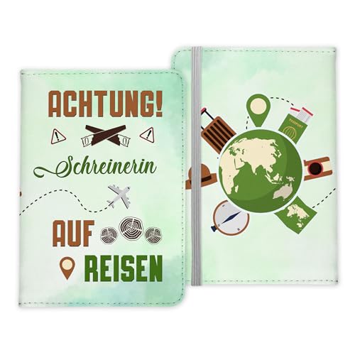 22Feels Schreinerin Geschenk Reisepasshülle Frauen Reisen Pass Etui Cover Organizer Sommer Urlaub Gadgets Kunst-Leder Berufe Accessoire von 22Feels