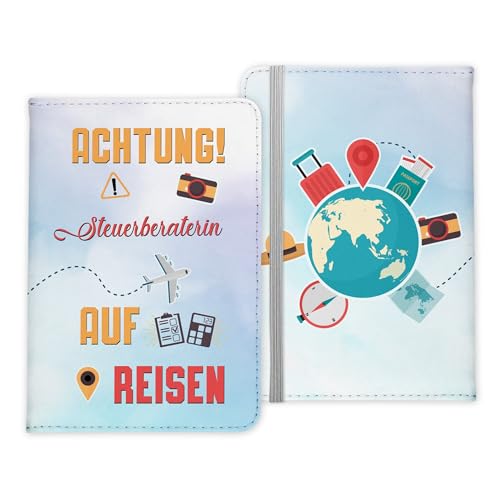 22Feels Steuerberaterin Geschenk Reisepasshülle Frauen Reisen Pass Etui Cover Organizer Sommer Urlaub Gadgets Kunst-Leder Berufe Accessoire von 22Feels