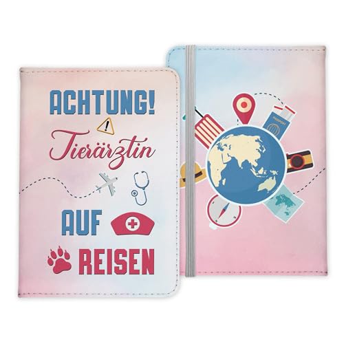 22Feels Tierärztin Geschenk Reisepasshülle Frauen Reisen Pass Etui Cover Organizer Sommer Urlaub Gadgets Kunst-Leder Berufe Accessoire von 22Feels