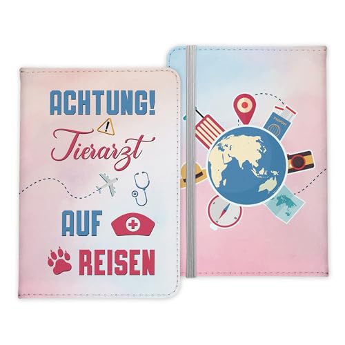 22Feels Tierarzt Geschenk Reisepasshülle Männer Reisen Pass Etui Cover Organizer Sommer Urlaub Gadgets Kunst-Leder Berufe Accessoire von 22Feels