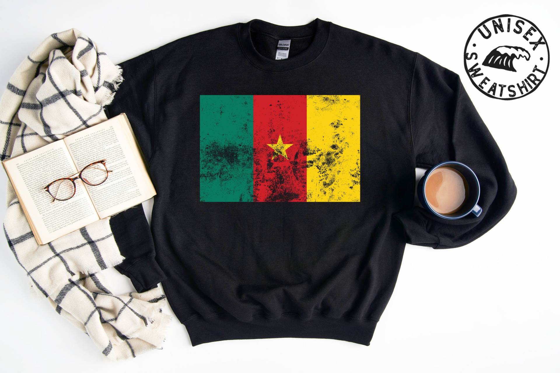 Vintage Style Kamerun Pride Flagge Sweatshirt, Lustige Pullover Shirt, Geburtstagsgeschenke Für Männer Und Frauen von 22ndOfOctober