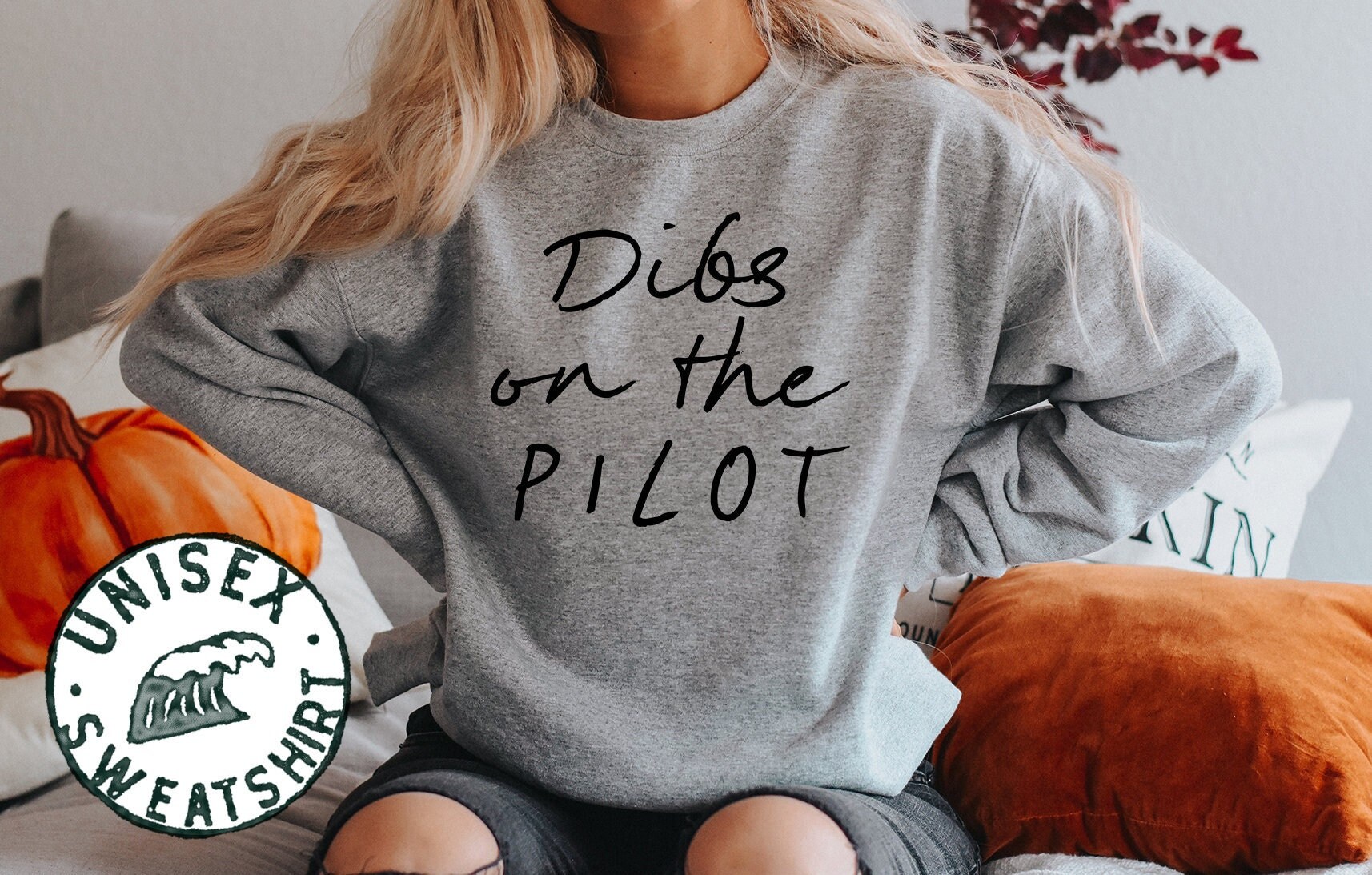 Pilot Freundin Gf Wife Retro 70Er Jahre Flugzeug Sweatshirt, Vintage Geburtstags Geschenke Für Männer Und Frauen von 22ndOfOctober