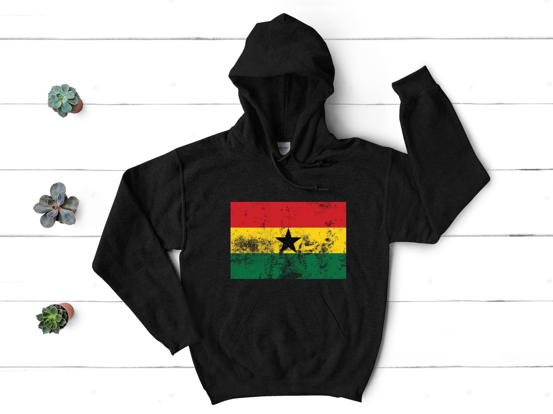 Vintage Style Ghana Ghanaian Pride Flagge Hoodie, Lustiges Kapuzensweatshirt, Geburtstagsgeschenke Für Männer Und Frauen von 22ndOfOctober