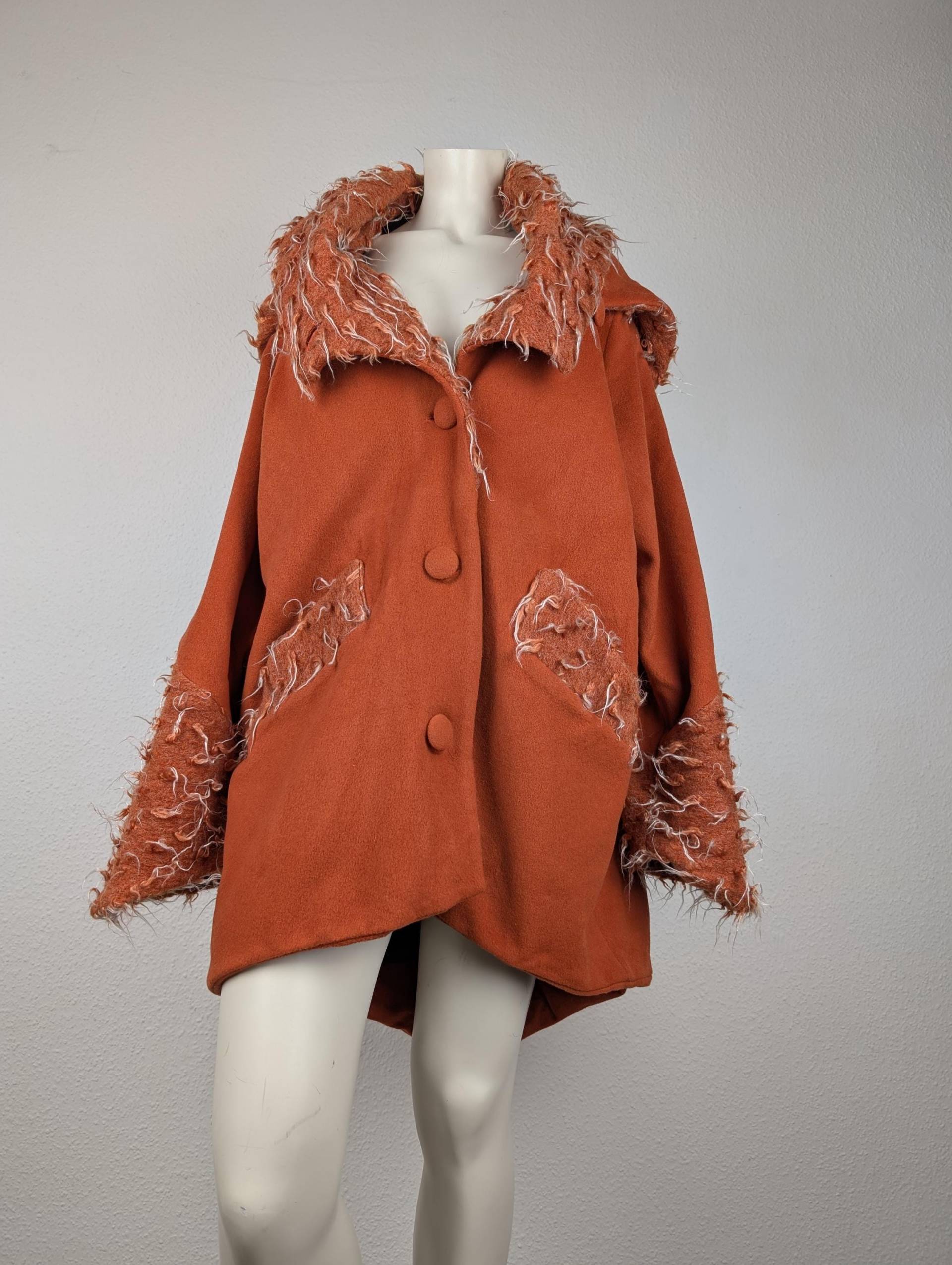Designer Wollmantel Oversize | L/xl Orange Nikola Dewall von 22nddresses