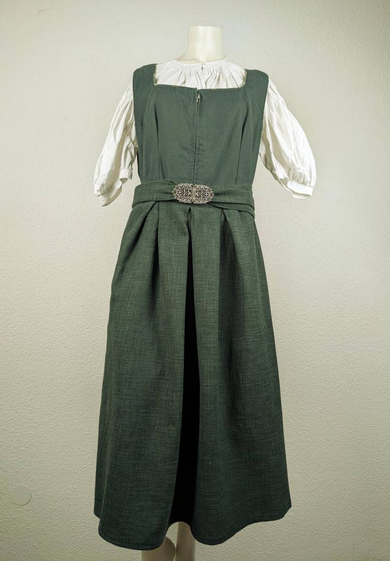 Dirndl Kleid Vintage | xl/xxl Lang Handmade Grün Gelb Optional Mit Passender Schürze Und Tasche von 22nddresses