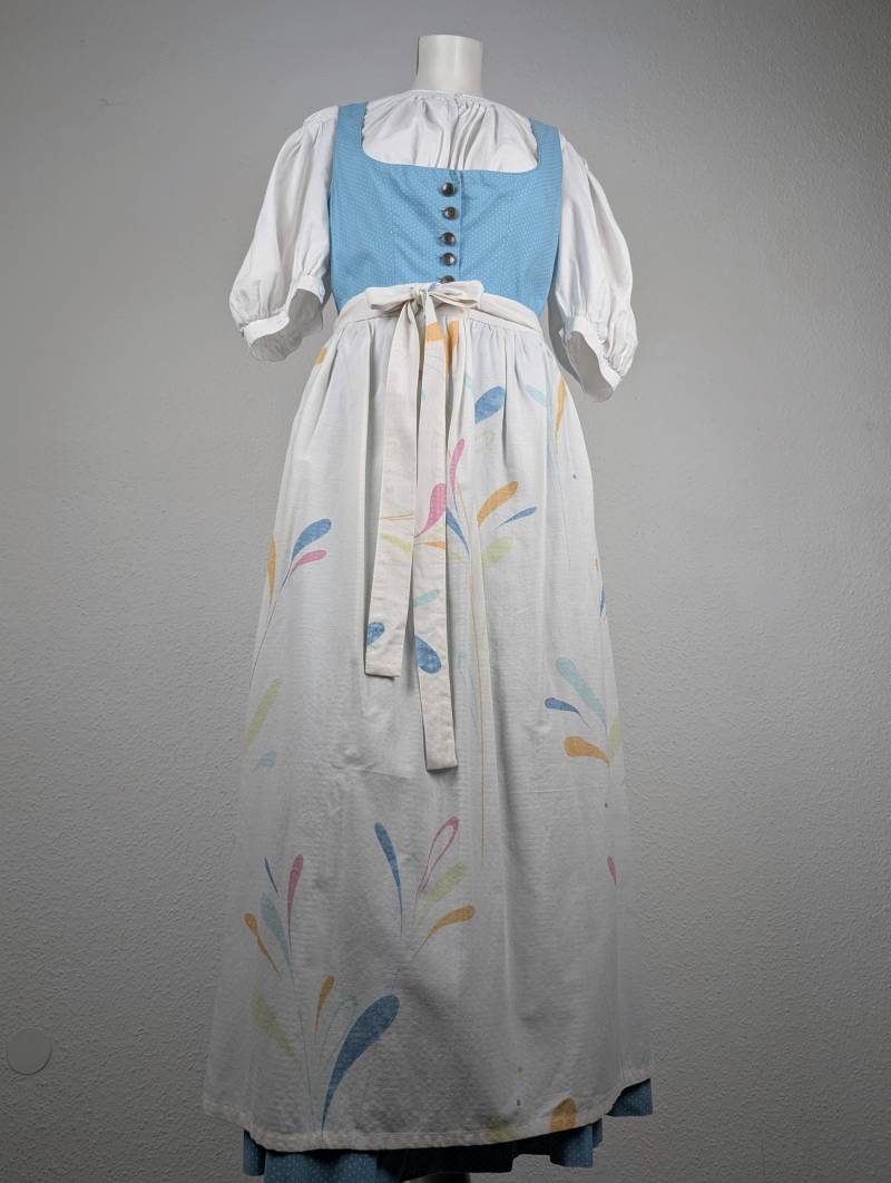 Dirndl | M Lang Hellblau Weiß Optional Mit Gemusterter Schürze von 22nddresses