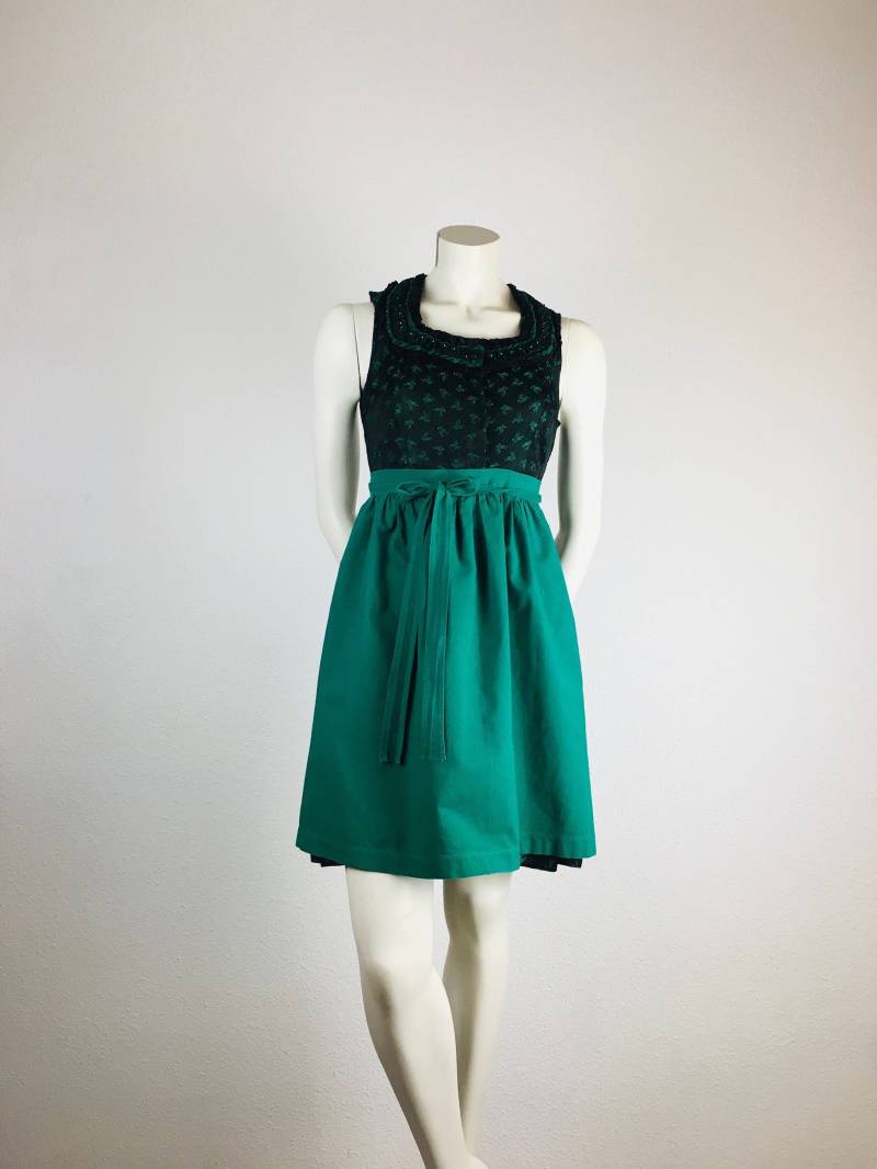 Dirndl Vintage | S Mini Schwarz Grün Optional Mit Grüner Schürze Dirndl Vintage | S Mini Schwarz Grün Optional Mit Grüner Schürze von 22nddresses