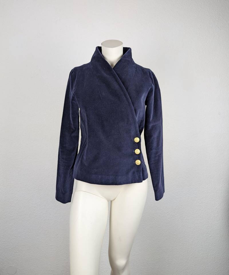 Trachten-Janker | M Dunkelblau Samt Sanoge - Neuware von 22nddresses