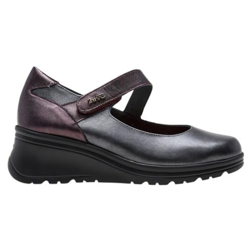 24 HRS - Merceditas Plateauschuh aus Leder 24 HRS 26650 Ossid Anthrazit - Mode und Komfort - Leder, Ossid Anthrazit, 40 EU von 24 HORAS