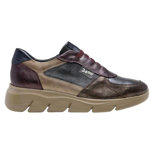 24 HRS Sneaker 24 HRS, Modell 26615: Eleganz und Komfort in Metallic-Ton – Leder, Combi Met, 39 EU von 24 HORAS