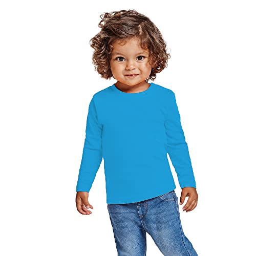 Buntes T-Shirt mit langen Ärmeln für Babys, aus 100 % Baumwolle, bequem, weich, warm und angenehm anzufassen., K-25, Blau, K-25 92 von 24 JOYAS