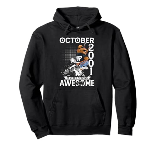 24th Birthday The Bear Legends October 2001 24 Years Old Men Pullover Hoodie von 24 Years Old Awesome Cool Bear Since October 2001