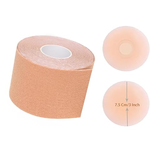 24Ersi Boobytape, Klebe BH mit 2 Wiederverwendbare Unsichtbar Silikon Brüste Nippelpads，Klebe BH Push Up, Boobietape,BH Rückenfrei,Brust Tape für Alle Rückenfreie Kleidung von 24Ersi