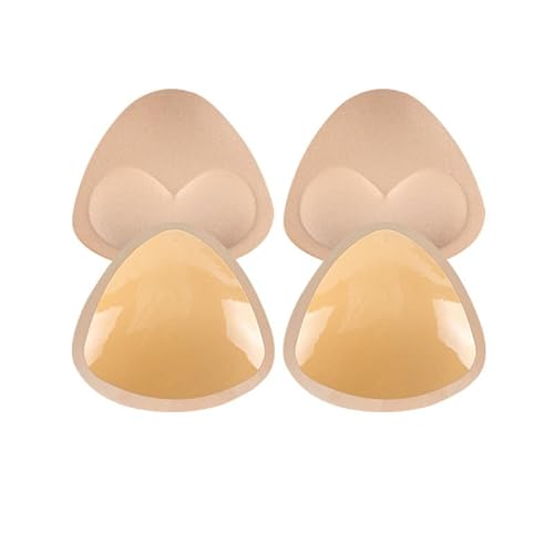 24Ersi Push up Pads, Klebe BH Pads Selbstklebende,Einsätze Abnehmbare Push Up Pads Brustvergrößerer,Zur Brustvergrößerung für alle BH, Dreifache Winkelform (Farbe+schwarz) von 24Ersi