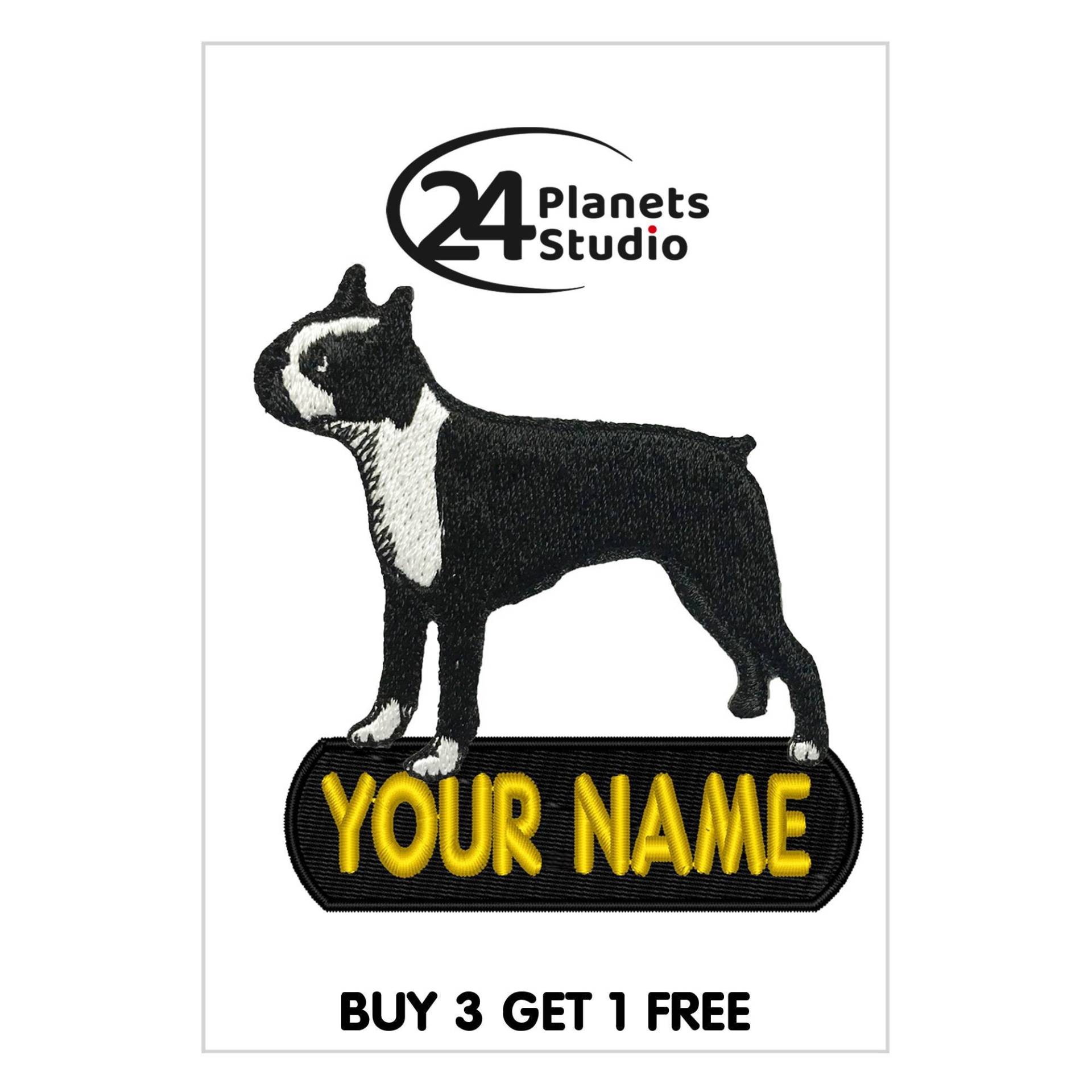 Boston Terrier "Ihr Name" Aufnäher Aufbügler Von 24Planetsstudio Personalisierter Text Boston Terrier "Ihr Name" Aufnäher Aufbügler Von 24Planetsstudio Personalisierter Text von 24PlanetsStudio