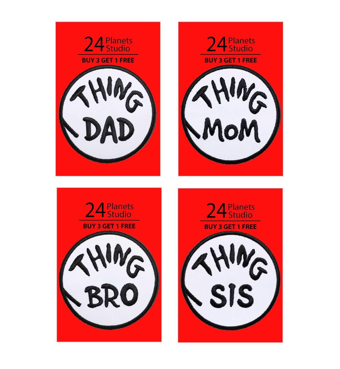 Bügelaufnäher - Thing Dad Mom By 24Planetsstudio | Größe 3, 1 Zoll 1 2 Bügelaufnäher - Thing Dad Mom By 24Planetsstudio | Größe 3, 1 Zoll 1 2 von 24PlanetsStudio