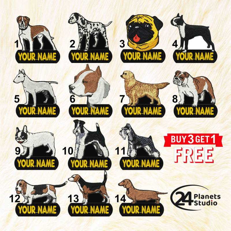 Die Hunde Personalisiertes Bügelbügeln Von 24Planetsstudio Hunde Patches Personalisierter Text Die Hunde Personalisiertes Bügelbügeln Von 24Planetsstudio Hunde Patches Personalisierter Text von 24PlanetsStudio