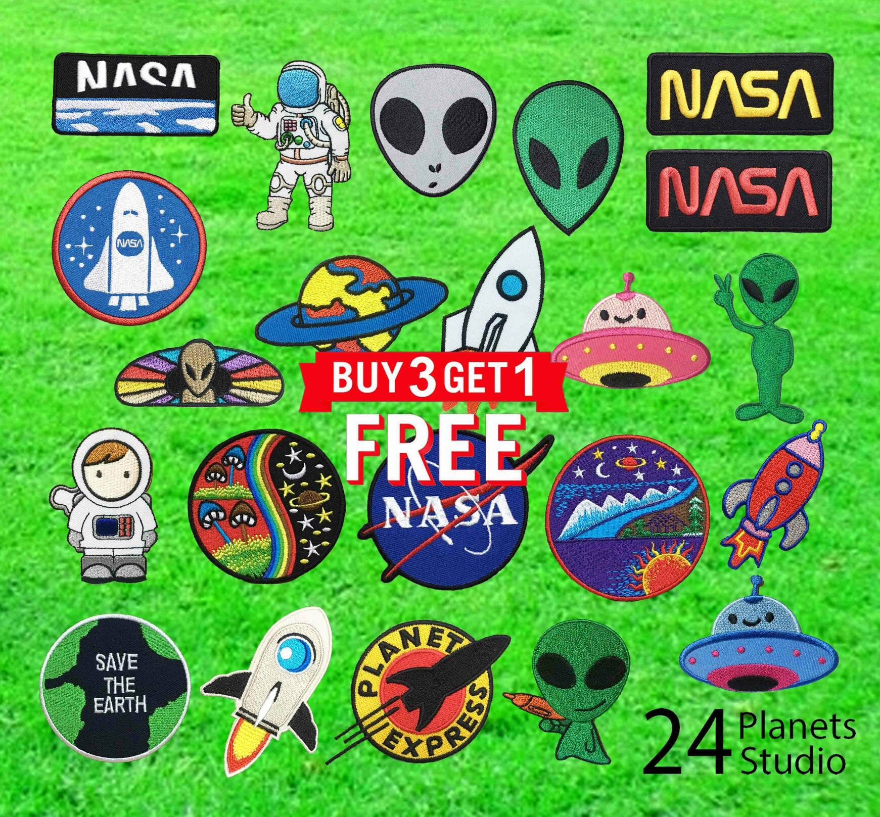 Kaufen Sie 3 Get 1 Free Iron On Patches Von 24Planetsstudio Nasa Ufo Alien Rocket Earth Astronaut Kaufen Sie 3 Get 1 Free Iron On Patches Von 24Planetsstudio Nasa Ufo Alien Rocket Earth Astronaut von 24PlanetsStudio
