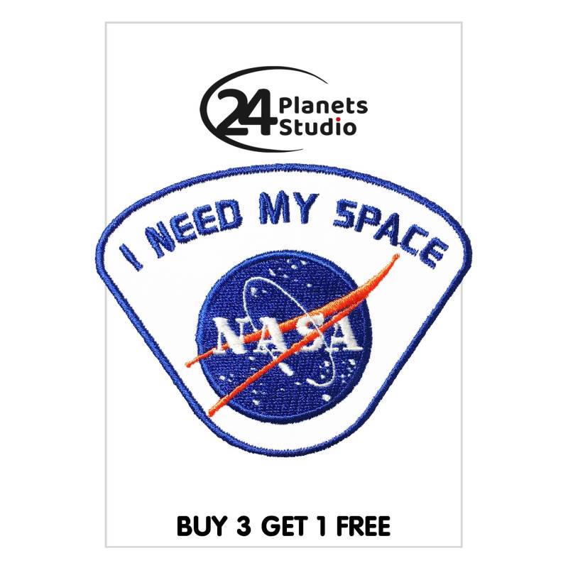 Nasa I Need My Space - Weißer Aufbügler Von 24Planetsstudio von 24PlanetsStudio