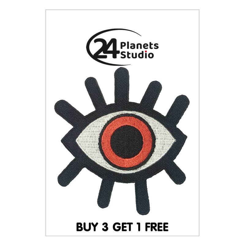 Red Lucky Evil Eye Bügelbild Von 24Planetsstudio von 24PlanetsStudio