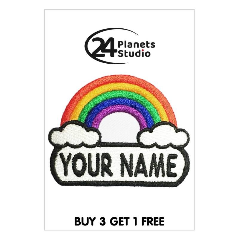 Regenbogen Personalisierter Aufbügler Von 24Planetsstudio Deinen Text Nach Maß Diy Regenbogen Personalisierter Aufbügler Von 24Planetsstudio Deinen Text Nach Maß Diy von 24PlanetsStudio