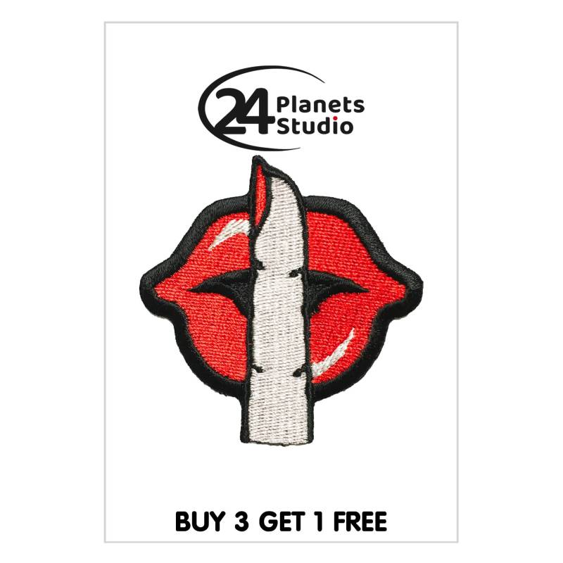 Shhh#101 Red Lips Kiss On Patch Aufbügeln By 24Planetsstudio Shhh#101 Red Lips Kiss On Patch Aufbügeln By 24Planetsstudio von 24PlanetsStudio