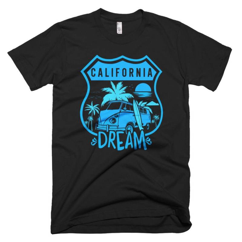 California Dream, Strand, Surfen, Route 66 Sommer Kurzarm T-Shirt von 24Pose