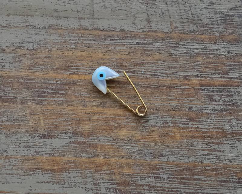 3/4 "' Gold Sicherheitsnadel Evil Eye Kleine Ohrring in 9K 14K 18K von 24jewels