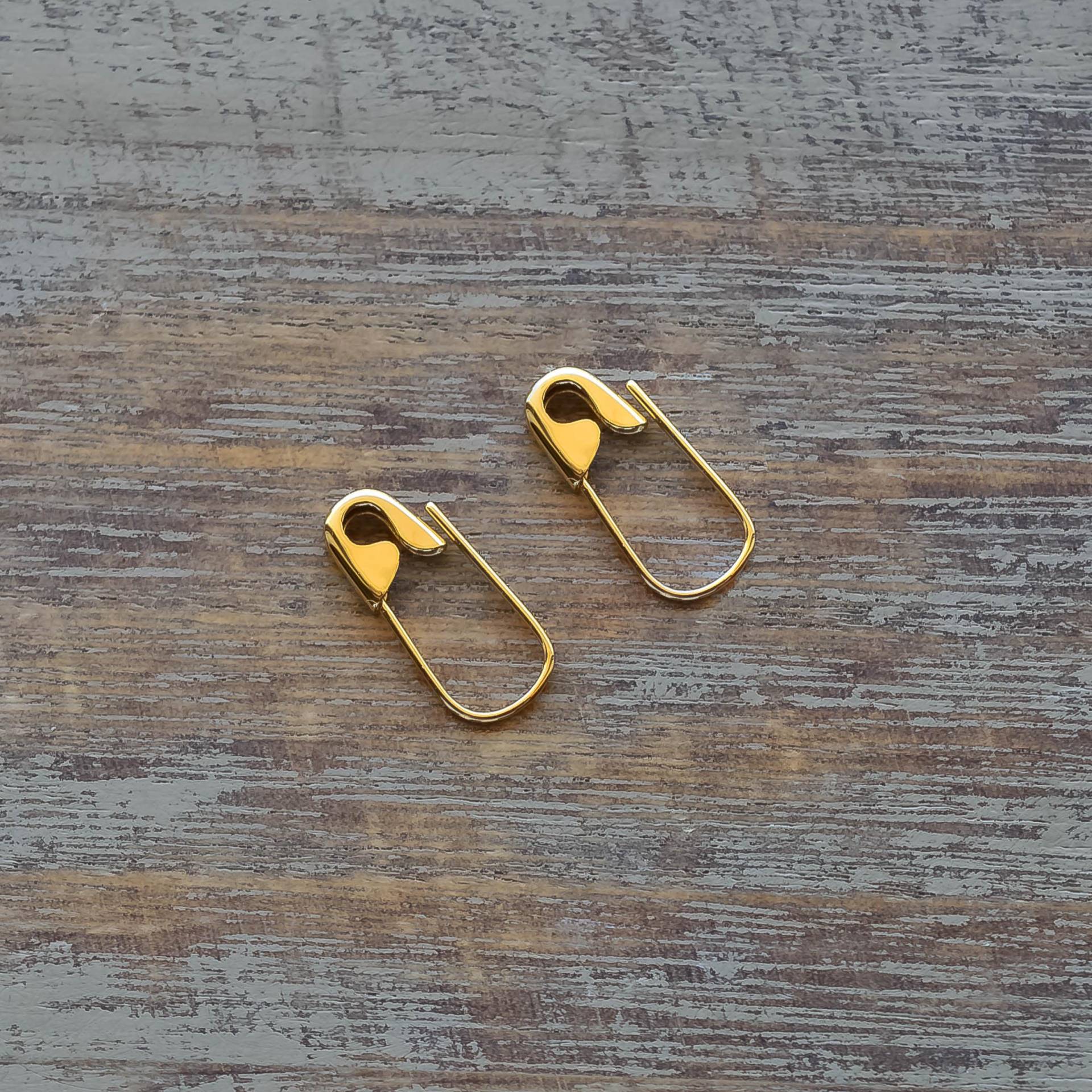 5/8 "' Sicherheitsnadel Mini Punk Creolen Gold 14K von 24jewels