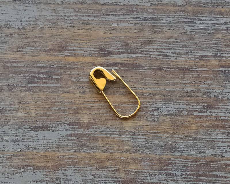 Gold Sicherheitsnadel Hoop Ohrring Mini Zierliche Statement Ohrringe von 24jewels