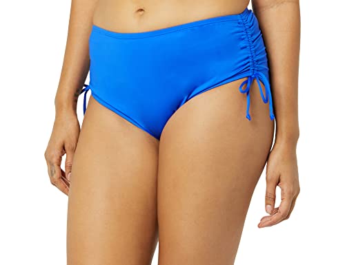 24th & Ocean Damen High Waist Side Tie Hipster Swimsuit Bottom Bikini-Unterteile, Saphir // Einfarbig, Medium von 24th & Ocean