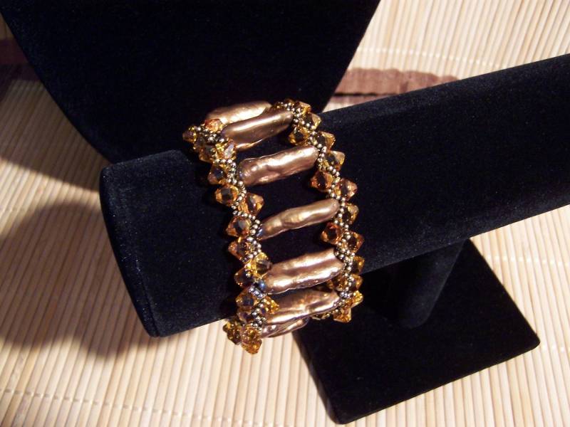 Biwa Zuchtperlen Und Warm Topas Armband | Die Leiter | Ooak Biwa Zuchtperlen Und Warm Topas Armband | Die Leiter | Ooak von 25AMAZINGGRACE