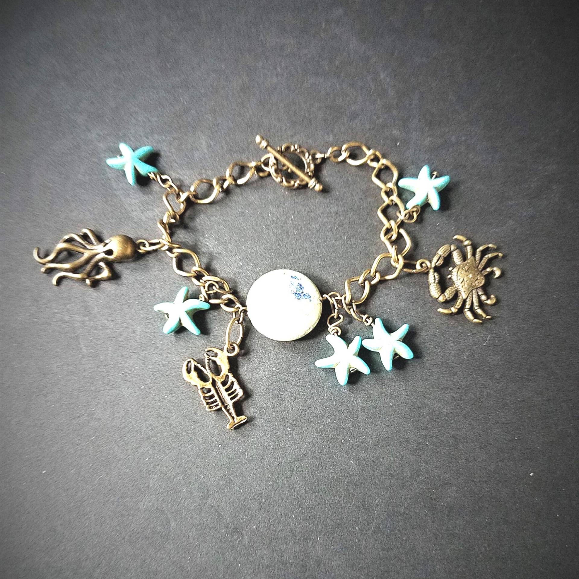 Armband Aus Messing & Türkis Sea Life Armband Aus Messing & Türkis Sea Life von 27SeahorsesVantiques
