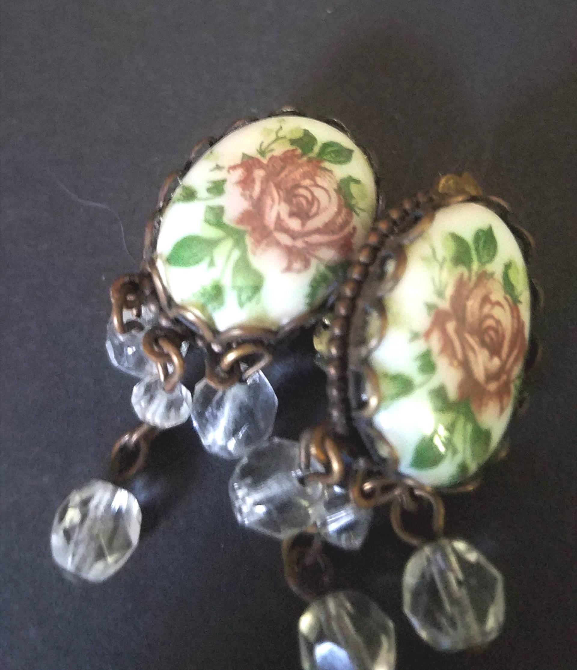 Messing Und Keramik Ohrringe Messing Und Keramik Ohrringe von 27SeahorsesVantiques